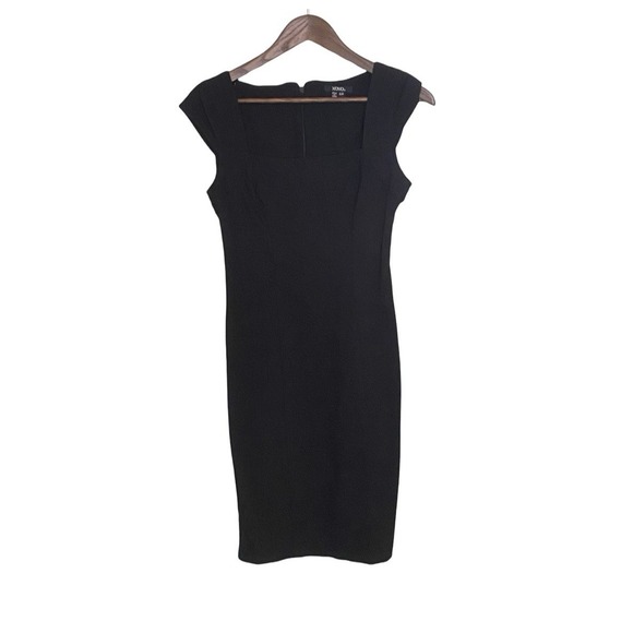 XOXO Dresses & Skirts - XOXO Black Sheath Dress Square Neck Cap Sleeve Knee Length Women 5/6